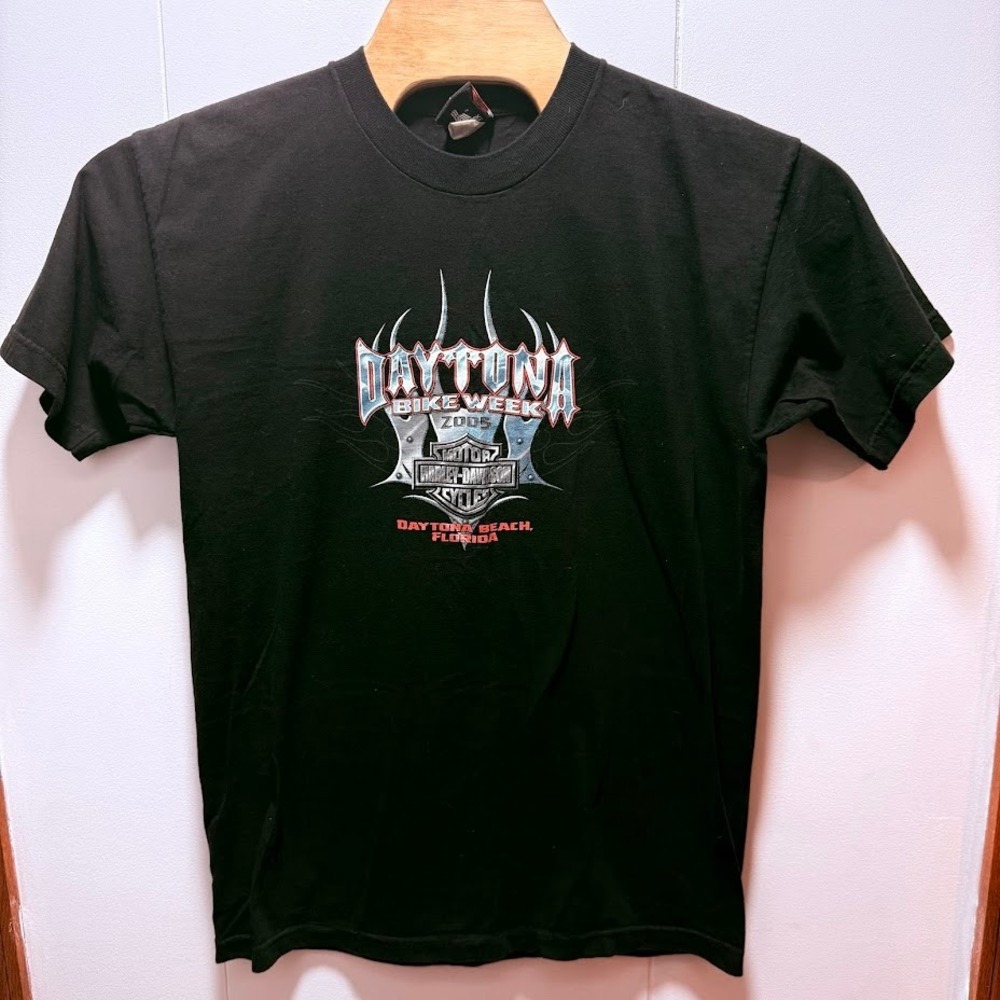 Harley Davidson Daytona Bike Week 2005 T-Shirt Mens Size Large Black Vintage